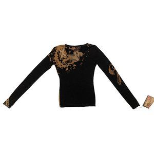 Raw7 Cashmere V-Neck Sweater "Abstract" - Black